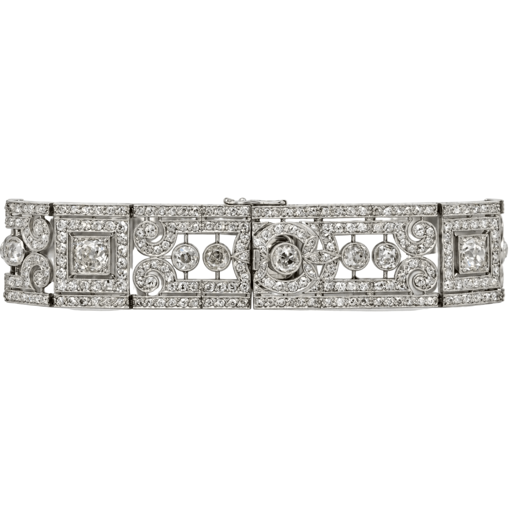 Bracelet Manchette en platine et diamants - Castafiore