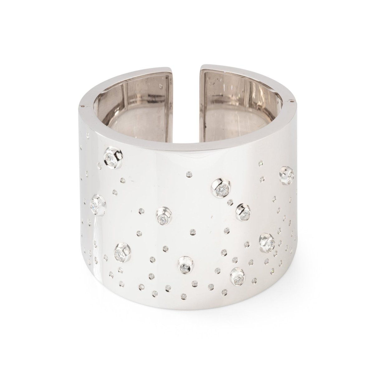 Bracelet Manchette FRED en or blanc et diamants - Castafiore