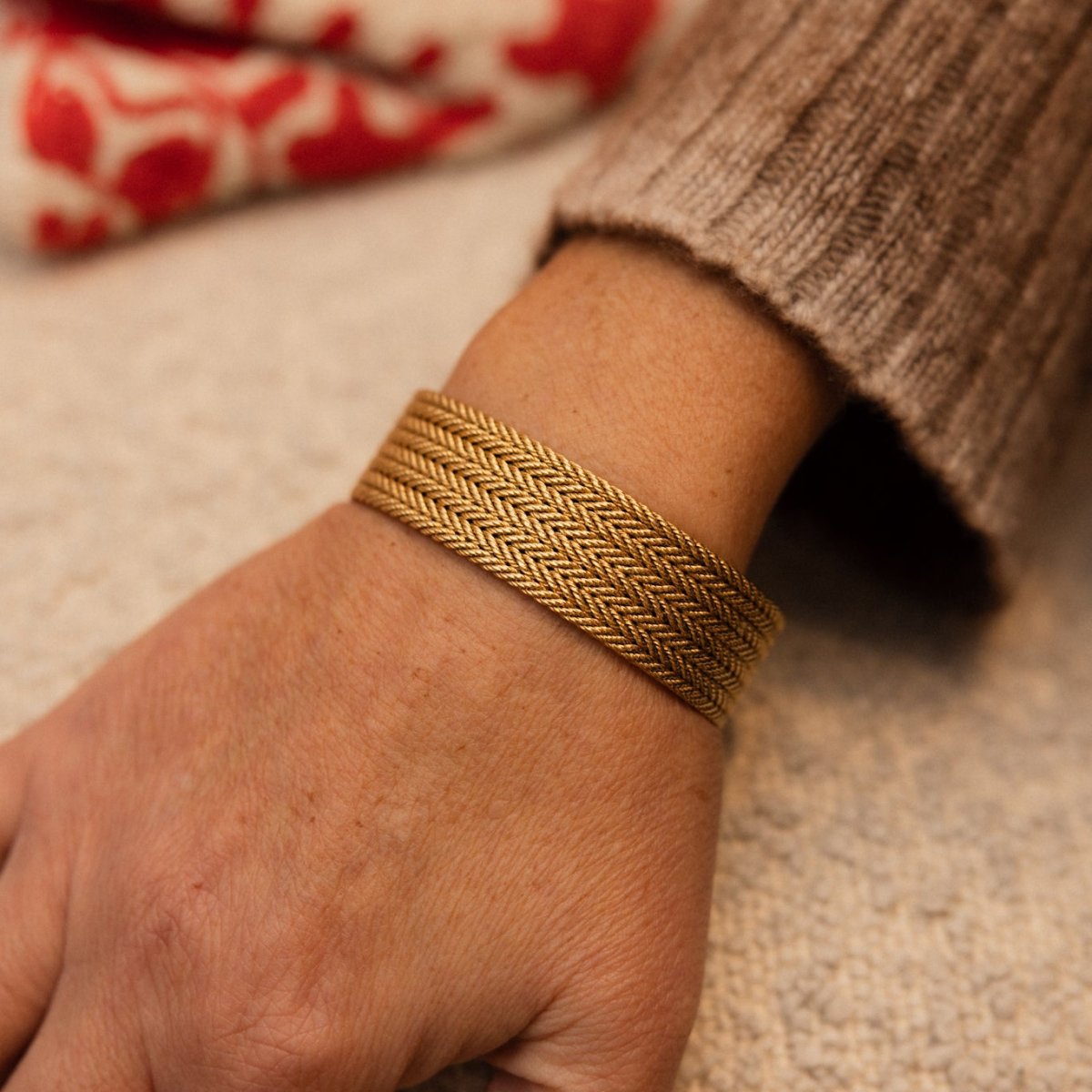 Bracelet Manchette GEORGES LENFANT en or jaune - Castafiore