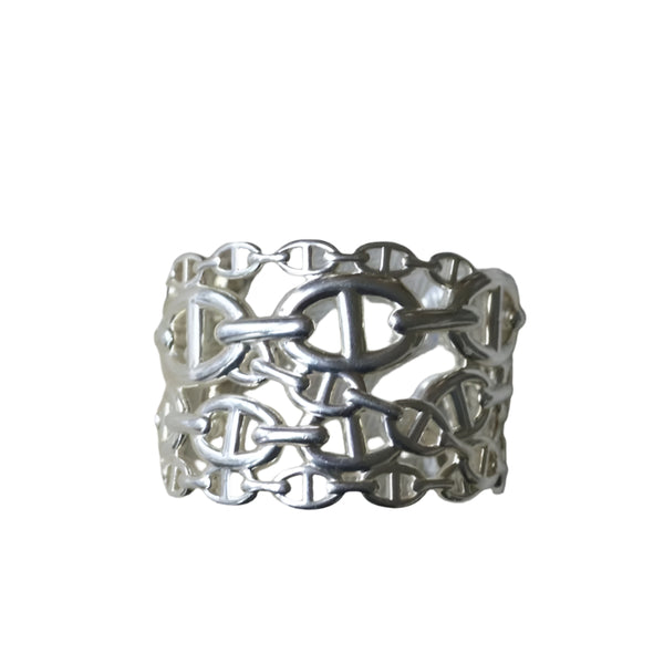 Boutons De Manchette Hermès En Argent 800/1000 - Modèle "Chaîne D'Encre" - 12 Grammes - Occasion Très Bon état