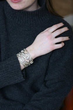 Bracelet Manchette Hermès Chaîne d'Ancre Enchaînée Argent - Castafiore
