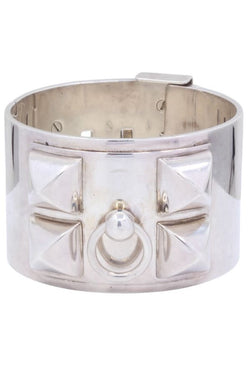 Bracelet Manchette HERMÈS "Collier de Chien" en argent - Castafiore