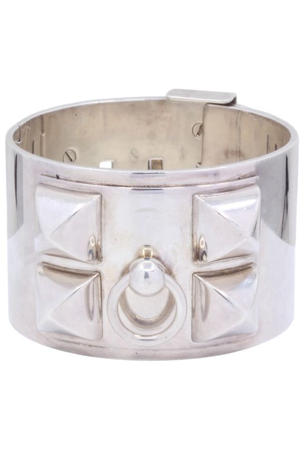 Bracelet Manchette HERMÈS "Collier de Chien" en argent - Castafiore