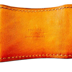 Bracelet Manchette HERMÈS "Collier de chien" en cuir et acier - Castafiore
