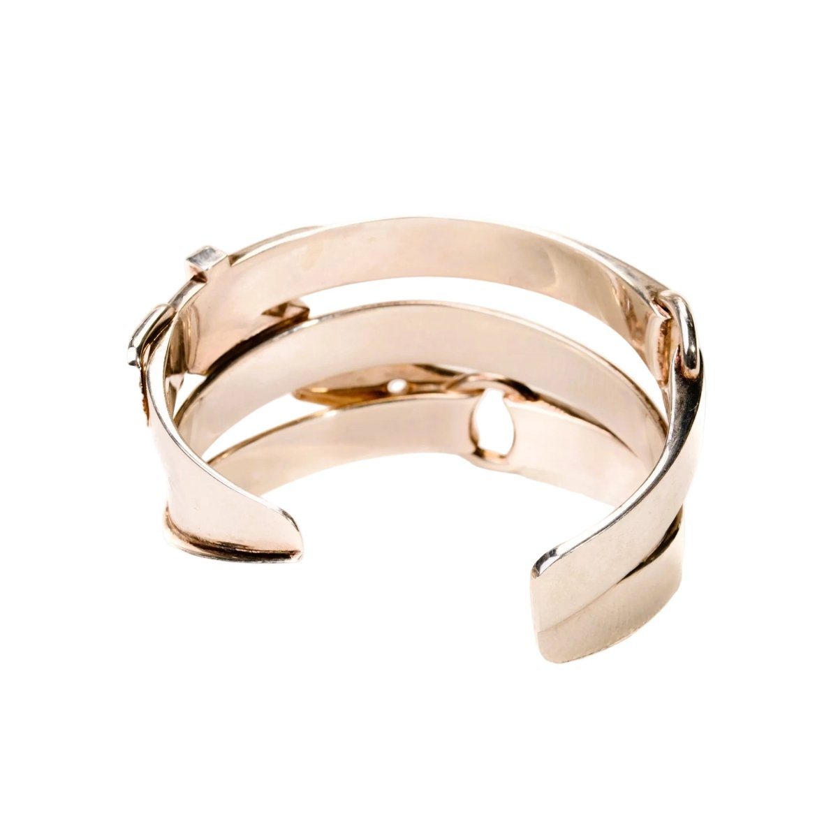 Bracelet Manchette HERMÈS "Débridé" en argent - Castafiore