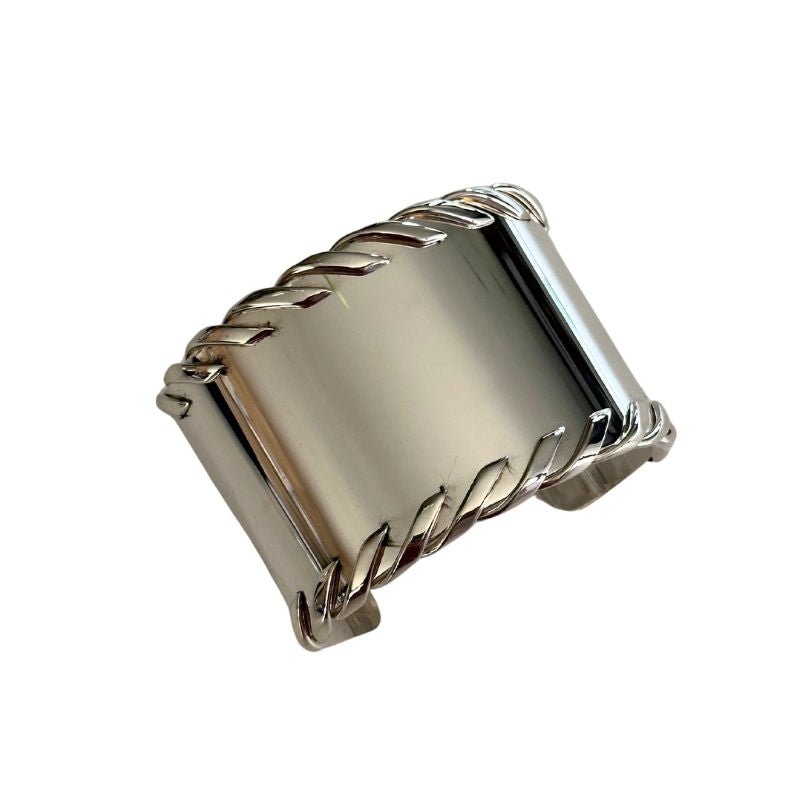 Bracelet manchette HERMES en argent - Castafiore