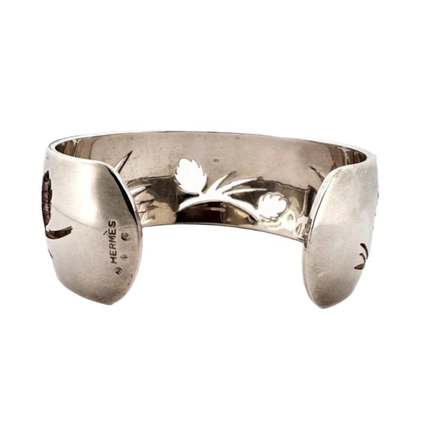 Bracelet Manchette HERMÈS en argent - Castafiore