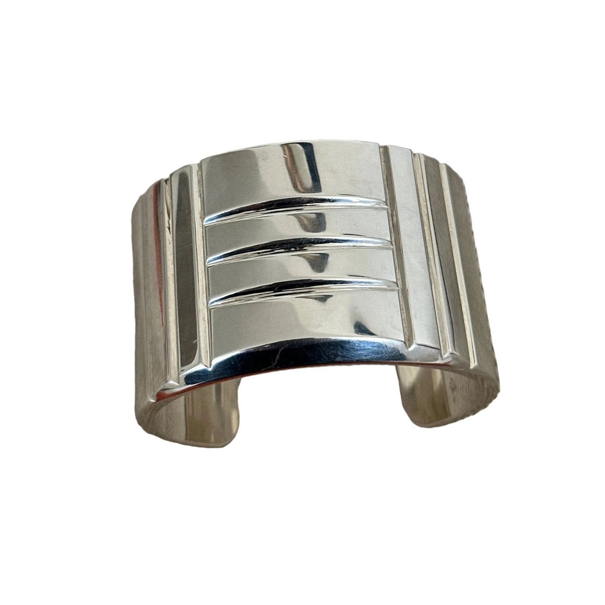 Bracelet Manchette HERMÈS "Keyllock Cuff Bracelet" en argent - Castafiore