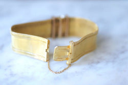 Bracelet manchette maille milanaise, diamants et citrine - Castafiore