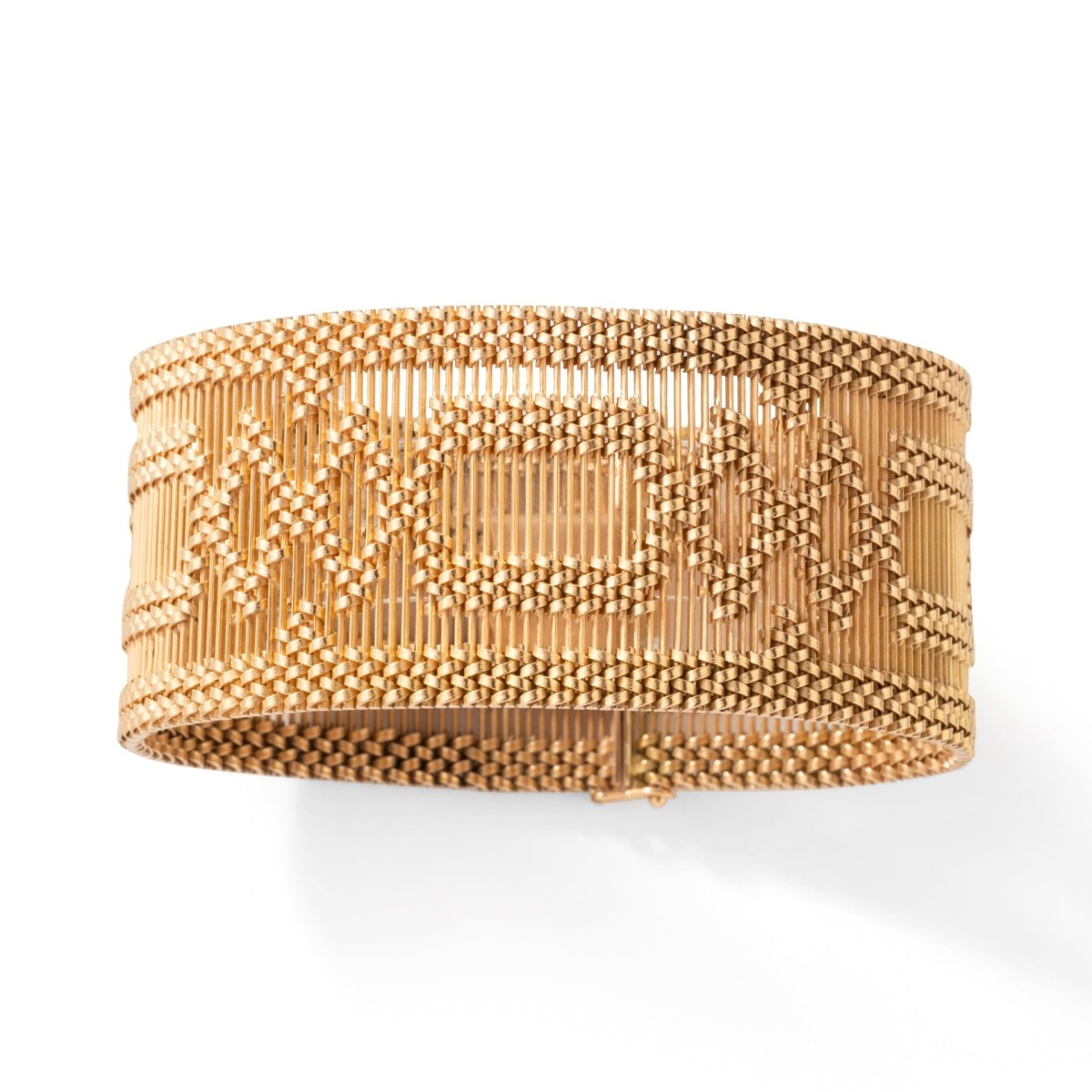 Bracelet Manchette maille polonaise en or rose - Castafiore