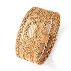 Bracelet Manchette maille polonaise en or rose - Castafiore