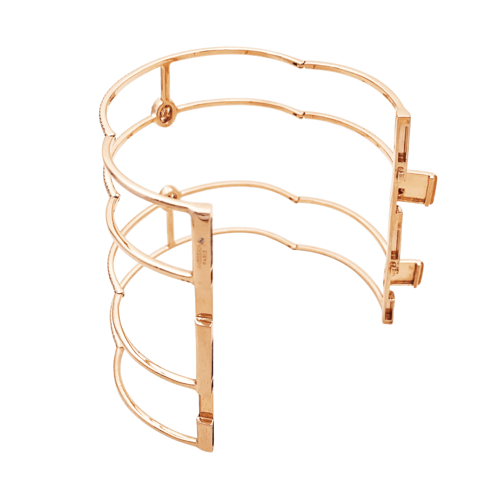 Bracelet Manchette MESSIKA "Glam'azone" en or rose et diamants - Castafiore