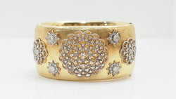 Bracelet manchette or bicolore et diamants - Castafiore
