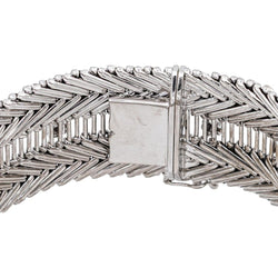 Bracelet Manchette Or blanc Diamant - Castafiore