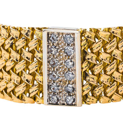 Bracelet Manchette Or jaune Diamant - Castafiore