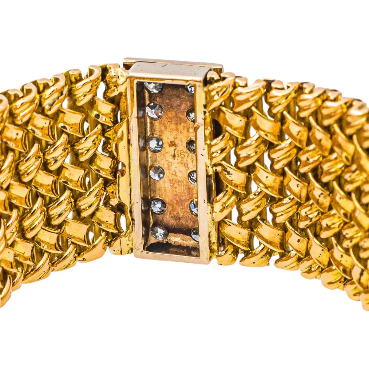 Bracelet Manchette Or jaune Diamant - Castafiore
