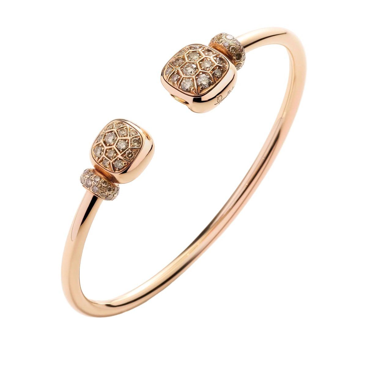 Bracelet Manchette POMELLATO "Nudo" en or rose, topazes et diamants - Castafiore