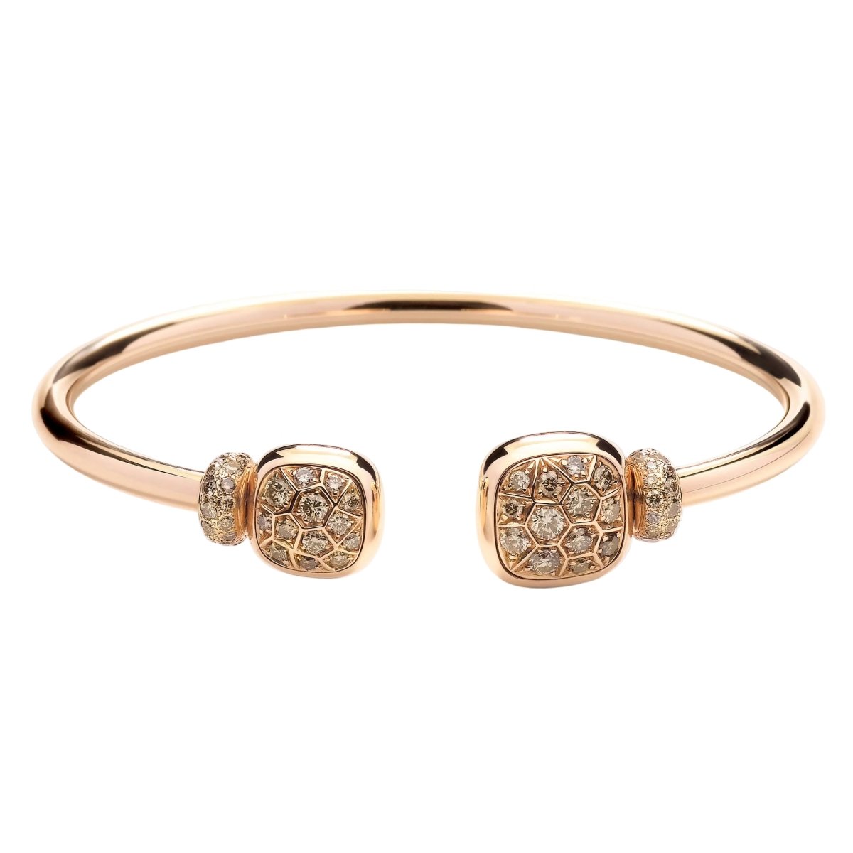 Bracelet Manchette POMELLATO "Nudo" en or rose, topazes et diamants - Castafiore