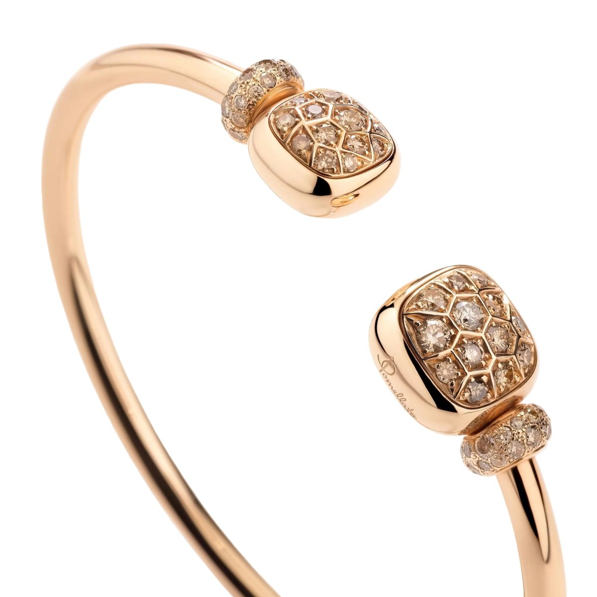 Bracelet Manchette POMELLATO "Nudo" en or rose, topazes et diamants - Castafiore