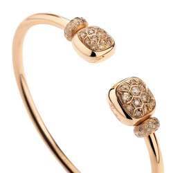 Bracelet Manchette POMELLATO "Nudo" en or rose, topazes et diamants - Castafiore
