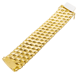 Bracelet Manchette STERLÉ en or jaune, platine et diamants - Castafiore