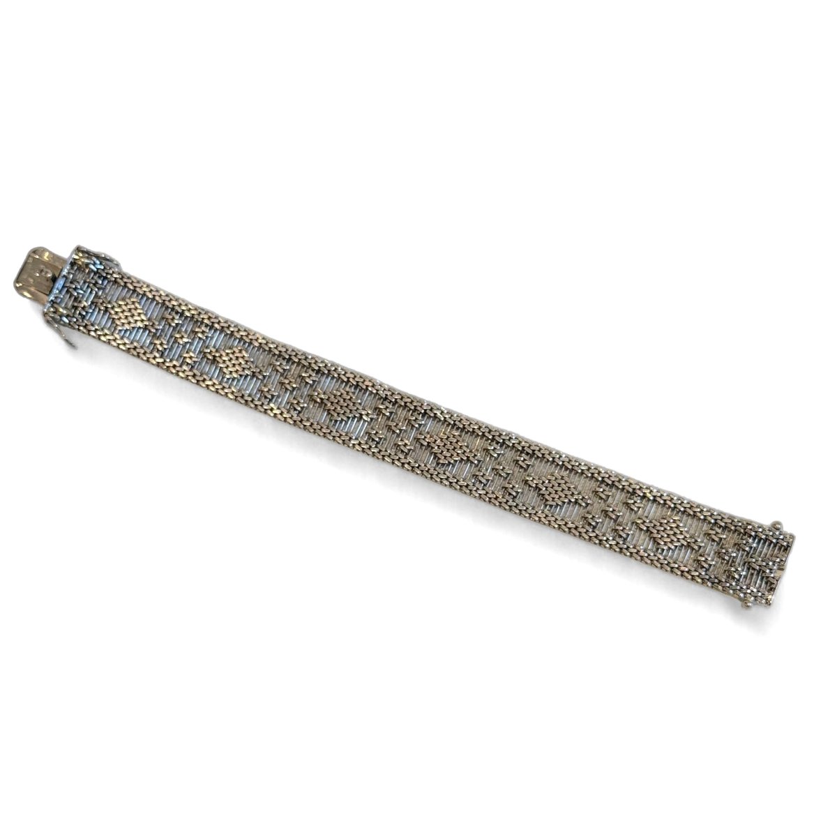 Bracelet manchette tissé or gris - Castafiore