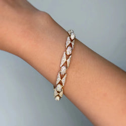 Bracelet MAURICE LABARTE en or jaune et diamants - Castafiore