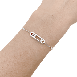 Bracelet Messika "Baby Move" en or blanc et diamants. - Castafiore