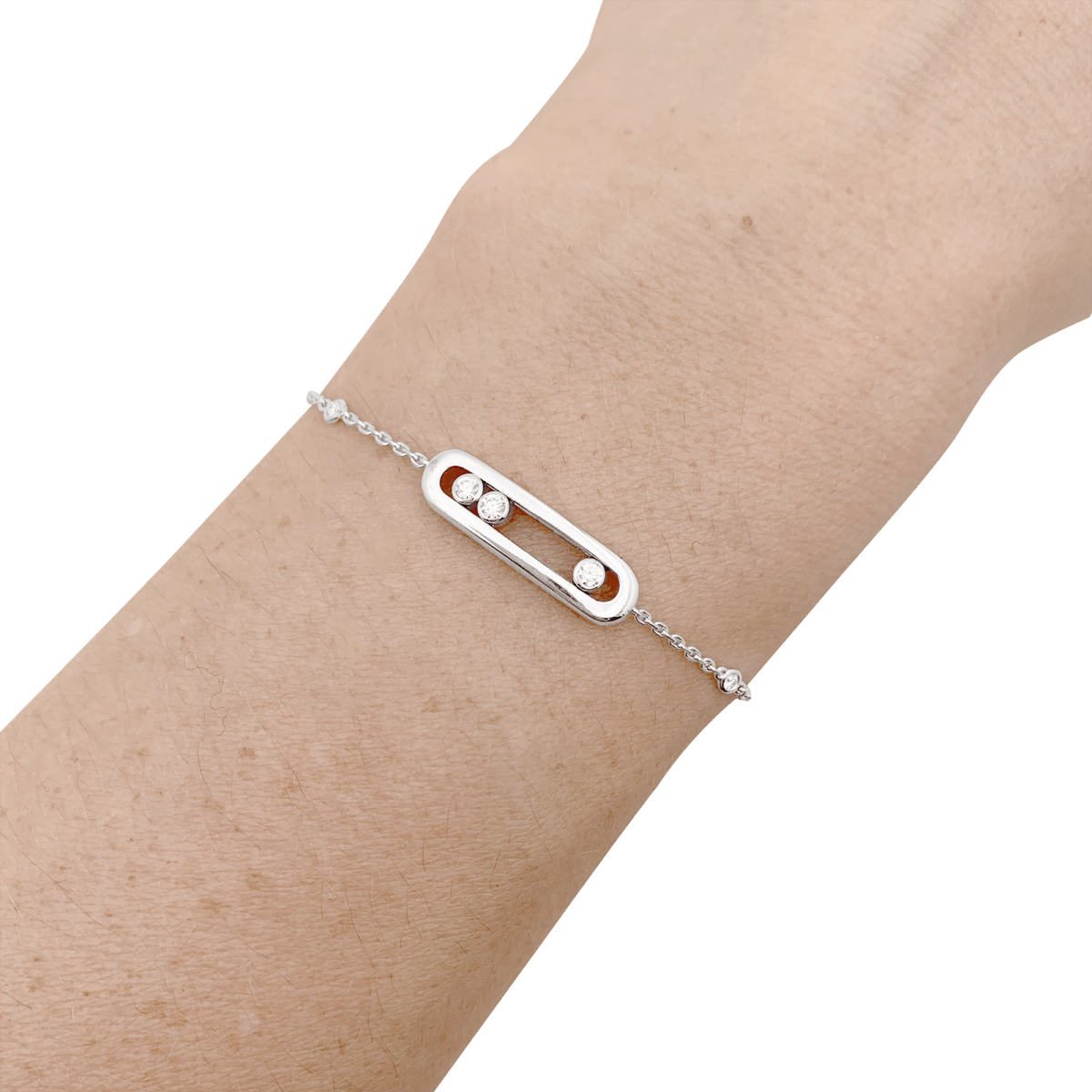 Bracelet Messika "Baby Move" en or blanc et diamants. - Castafiore