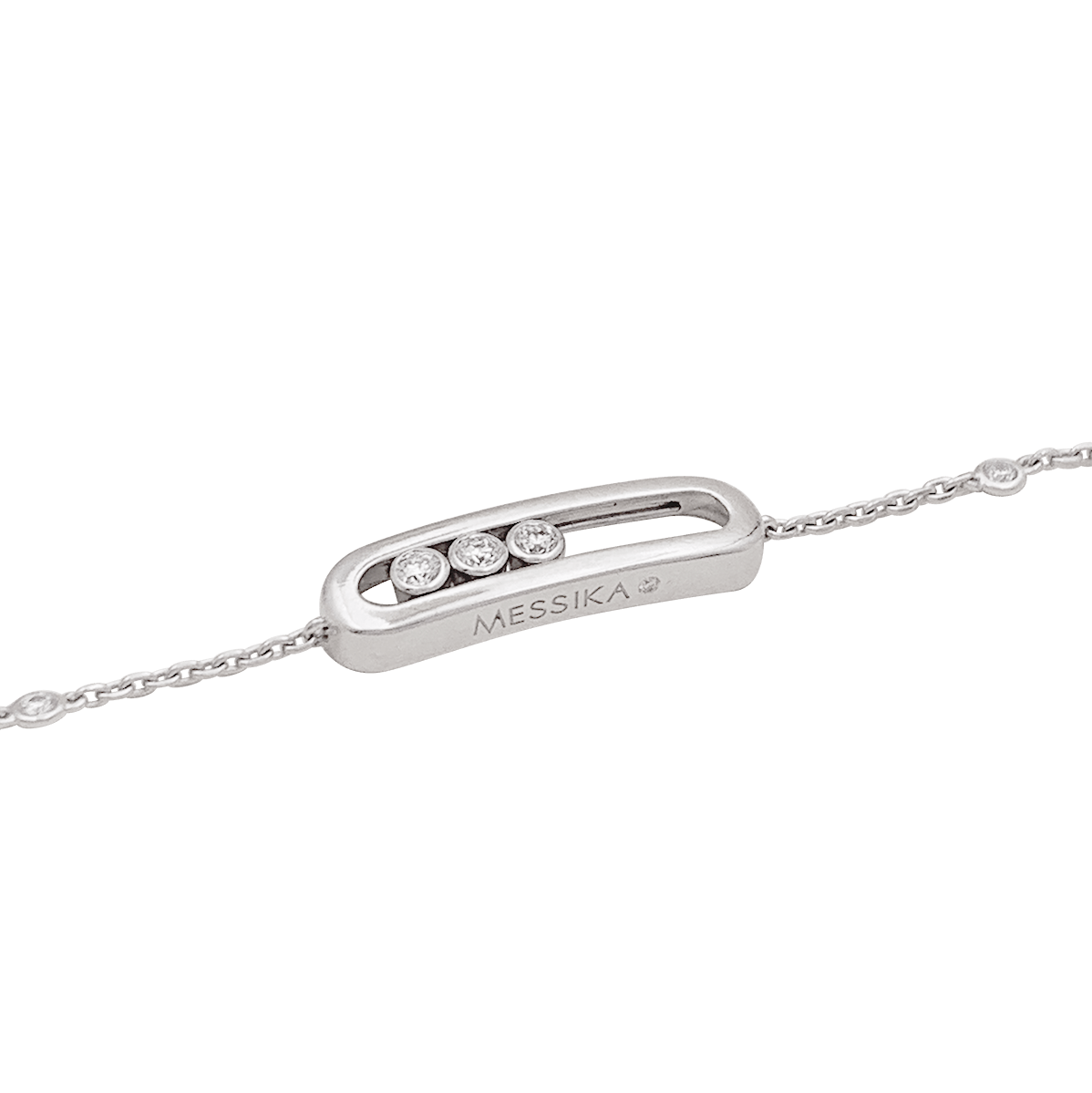 Bracelet Messika "Baby Move" en or blanc et diamants. - Castafiore