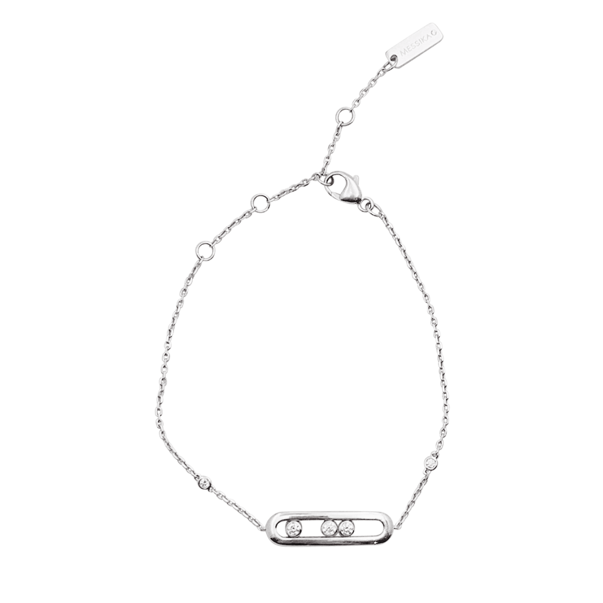 Bracelet Messika "Baby Move" en or blanc et diamants. - Castafiore