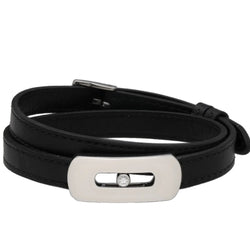 Bracelet MESSIKA "My Move XXL" en or blanc et cuir - Castafiore