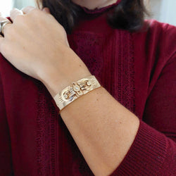 Bracelet Napoléon III boucle en or jaune et perles - Castafiore