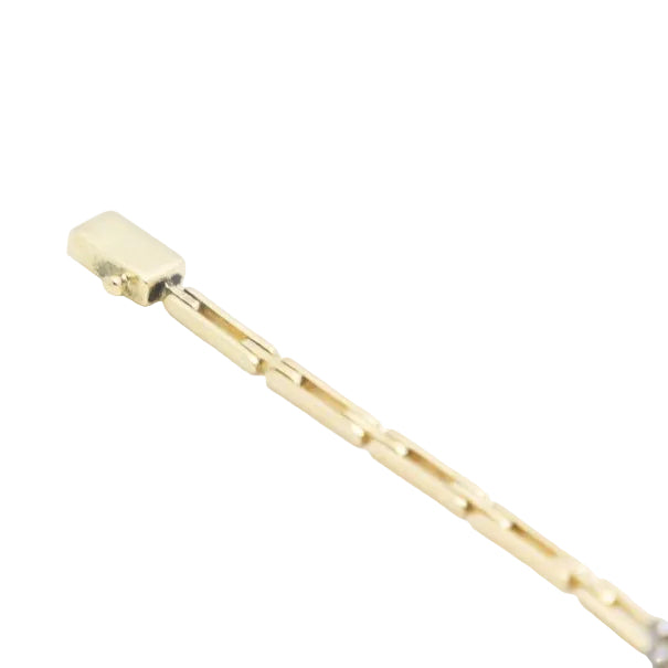 Bracelet Néoclassique romantique en or jaune et argent avec diamants et rubis - Castafiore