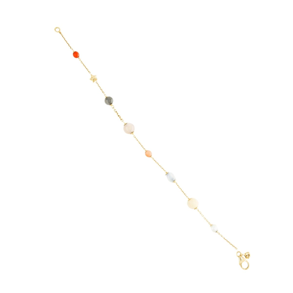 Bracelet OLE LYNGGAARD "Shooting Star" en or jaune, pierre de lune, corail et diamants - Castafiore