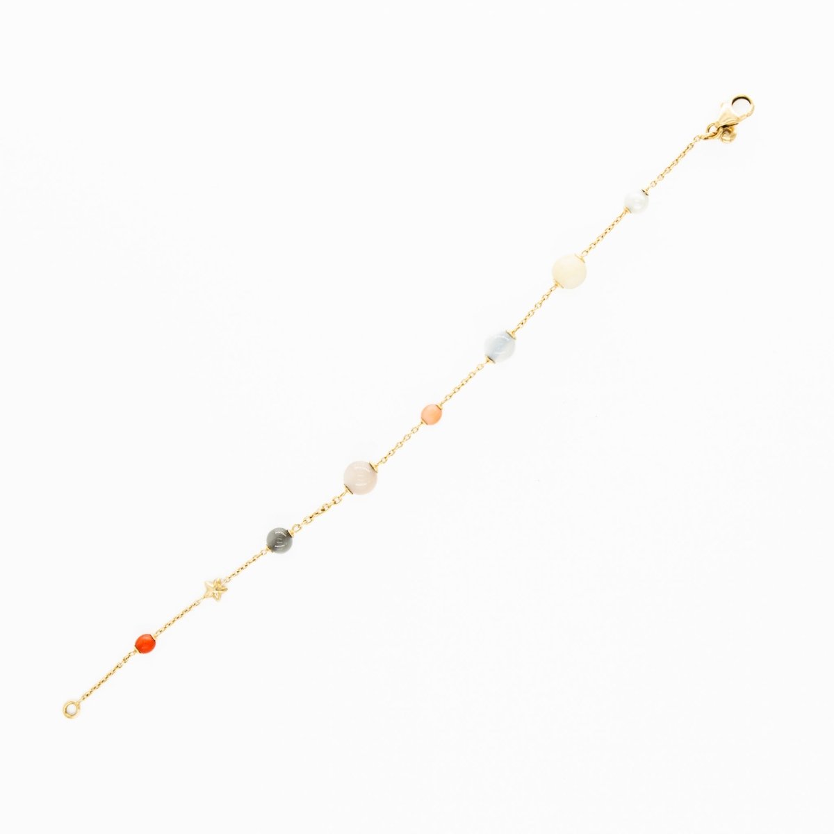 Bracelet OLE LYNGGAARD "Shooting Star" en or jaune, pierre de lune, corail et diamants - Castafiore