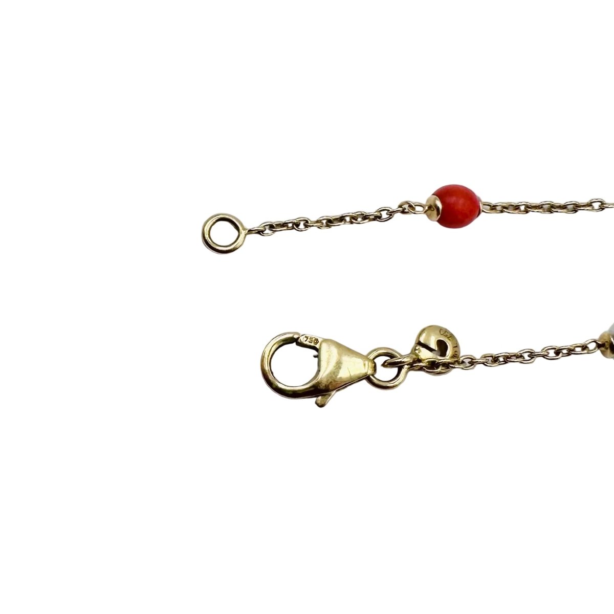 Bracelet OLE LYNGGAARD "Shooting Star" en or jaune, pierre de lune, corail et diamants - Castafiore