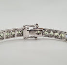 Bracelet or blanc serti de diamants et saphir multi-couleur - Castafiore