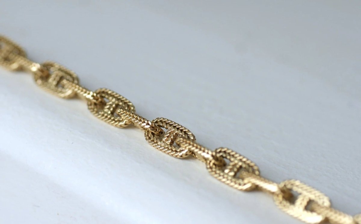 Bracelet or Chaîne d'ancre Hermès par Georges Lenfant - Castafiore