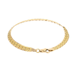 Bracelet yellow gold flat chain bracelet
