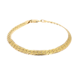 Bracelet yellow gold flat chain bracelet