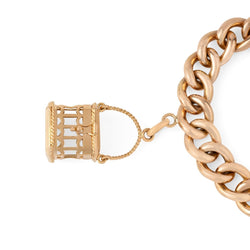 Bracelet or rose 18k,maillon gourmette orné de 4 breloques - Castafiore