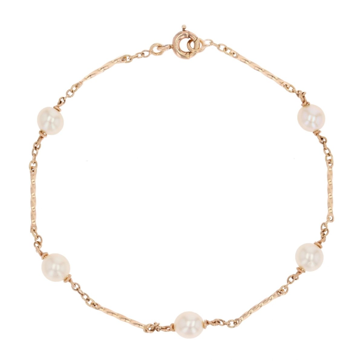 Bracelet or rose et perles de culture - Castafiore