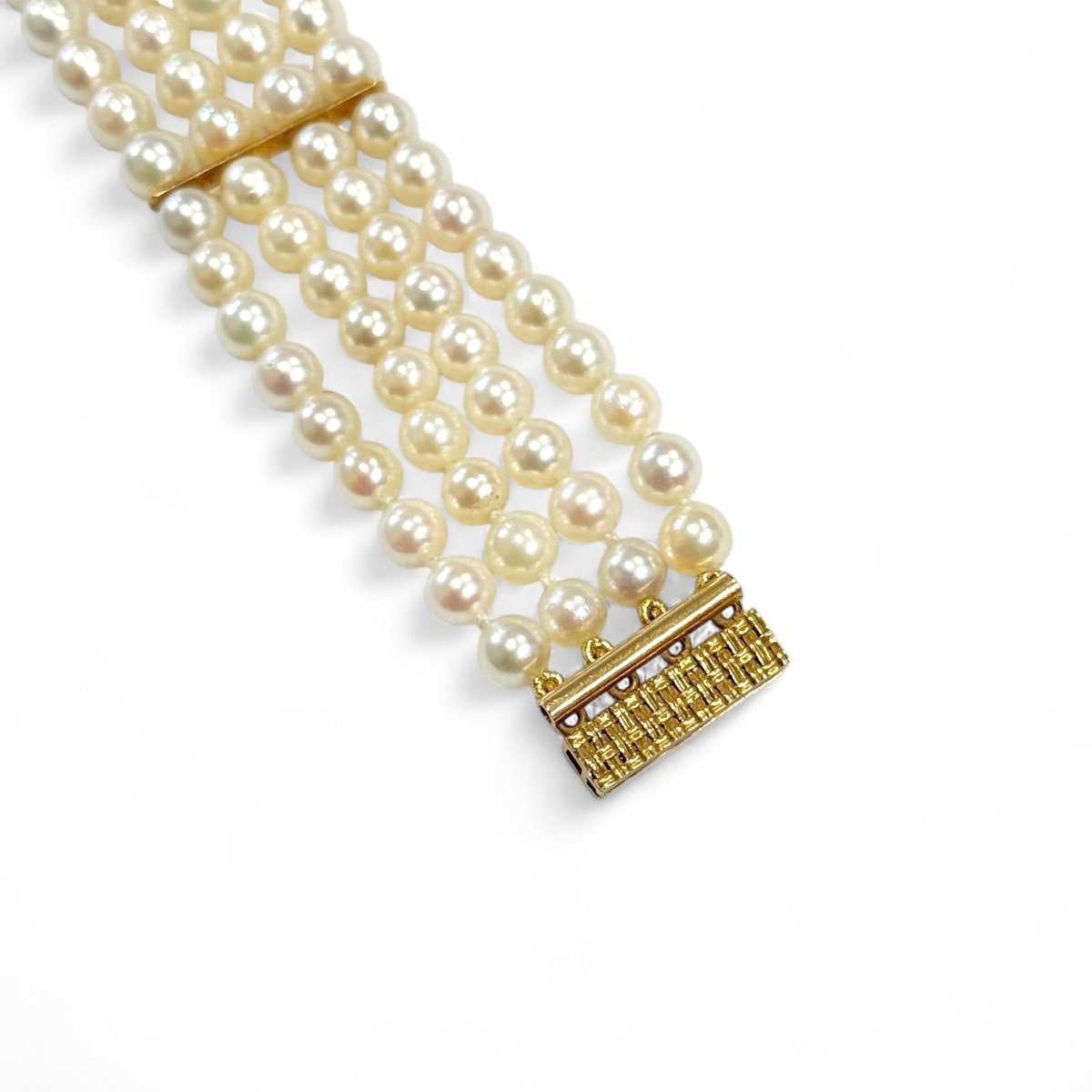 Bracelet perles en or jaune et perles de culture Akoya - Castafiore