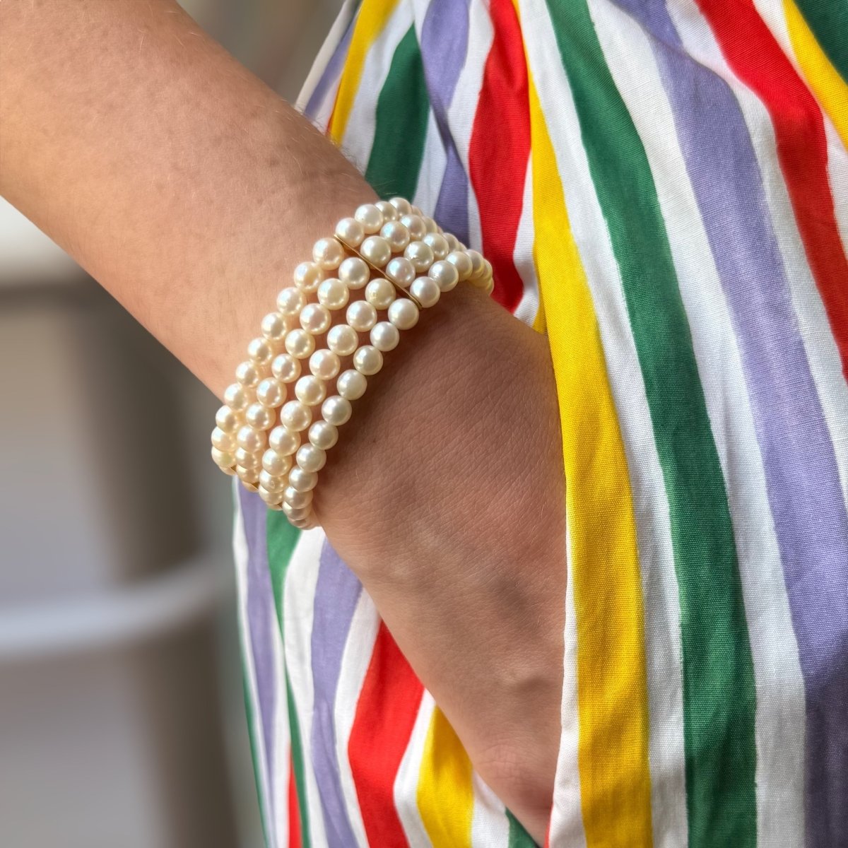 Bracelet perles en or jaune et perles de culture Akoya - Castafiore