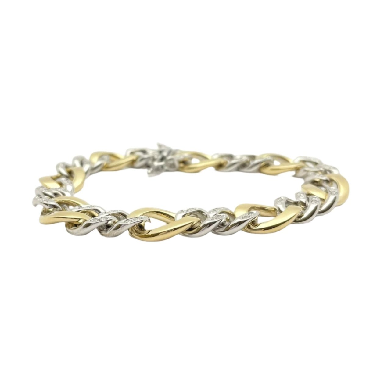 Bracelet POMELLATO en or jaune, or blanc et diamants - Castafiore