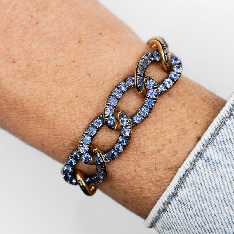 Bracelet POMELLATO "Tango" en or jaune et saphirs - Castafiore