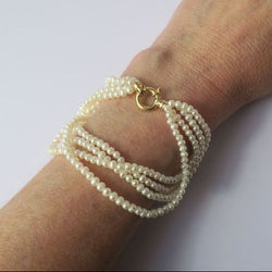 Bracelet quatre rangs en or jaune et perles de culture - Castafiore