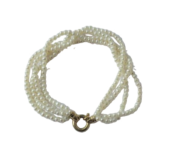 Bracelet quatre rangs en or jaune et perles de culture - Castafiore