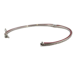 Bracelet Raphaëlle Canot, "Skinny déco bangle" en or blanc et émail - Castafiore